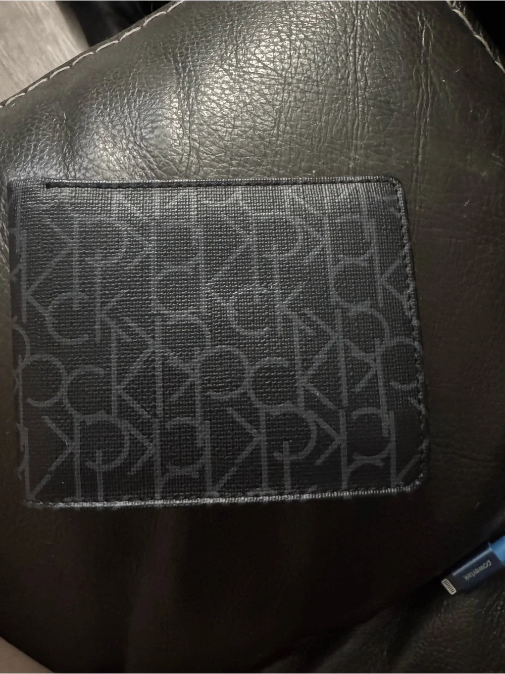 Calvin Klein Black Monogram Card & Key Holder